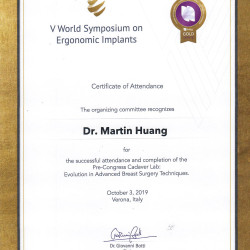 Certificate of Attendance, Completion of Cadevar Lab- V WSEI 5th World Symposium on Ergonomic Implants MH Plastic Surgery Certificate of Attendance V WSEI