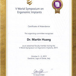 Certificate of Attendance, Esteemed Faculty Member- V WSEI 5th World Symposium on Ergonomic Implants MH Plastic Surgery Certificate of Attendance V WSEI two